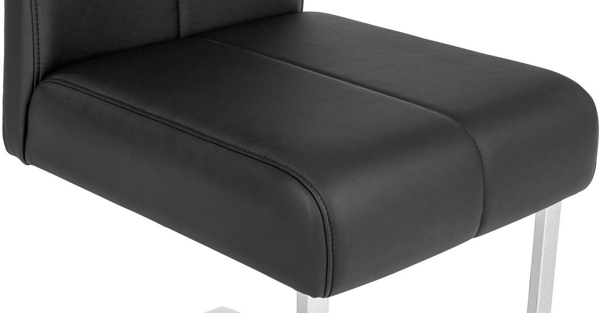 Schwingstuhl Rab Lederlook Schwarz Gepolstert - Schwarz, MODERN, Leder/Metall (44/100/50cm) - Ondega