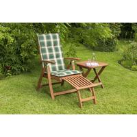 Gartensessel-Set Klappbar Comodoro Grün-Naturfarben - Naturfarben/Grün, ROMANTIK / LANDHAUS, Holz/Textil (49,5/43/48,5cm) - Gardenson