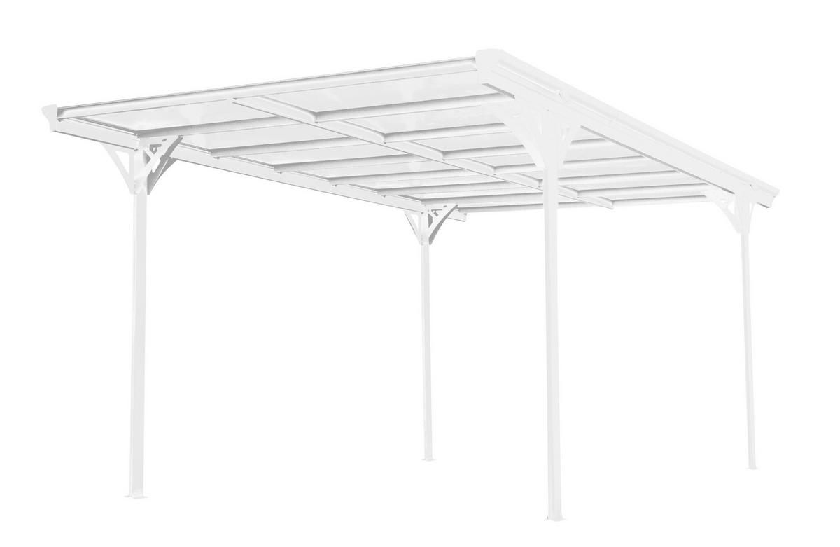 Přístřešek na auto CARPORT 15m2 - bílá, Basics, kov/plast (305/232/503cm)