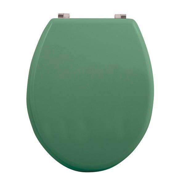 WC-Sitz Grün Antirutschnoppen B: 37 cm - Grün, Basics, Holzwerkstoff (43/37/5,6cm)