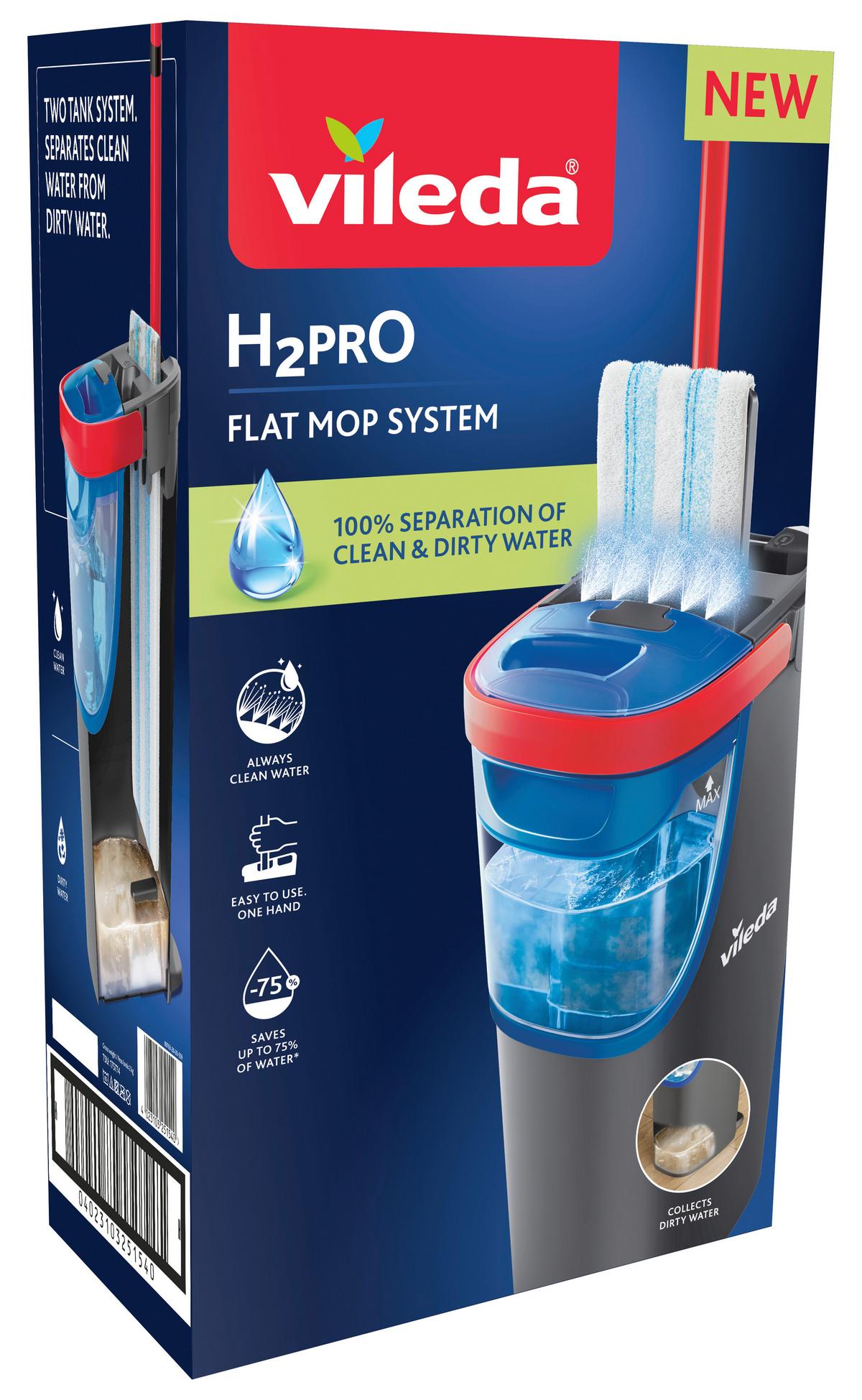 Čistiaca sada H2PrO VILEDA H2PRO PLOCHÝ MOP - Basics (43.3/24.1/17.6cm) - Vileda
