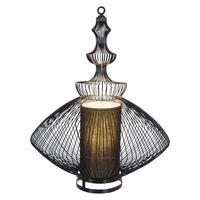 Tischlampe Young Living Schwarz Orientalischer Flair - Schwarz, Trend, Textil/Metall (55/77cm) - Näve