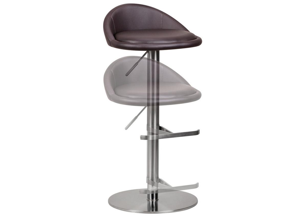 Barová židle Barhocker hnědá - barvy stříbra/hnědá, Moderní, kov/textil (43/54-79/43cm) - MID.YOU