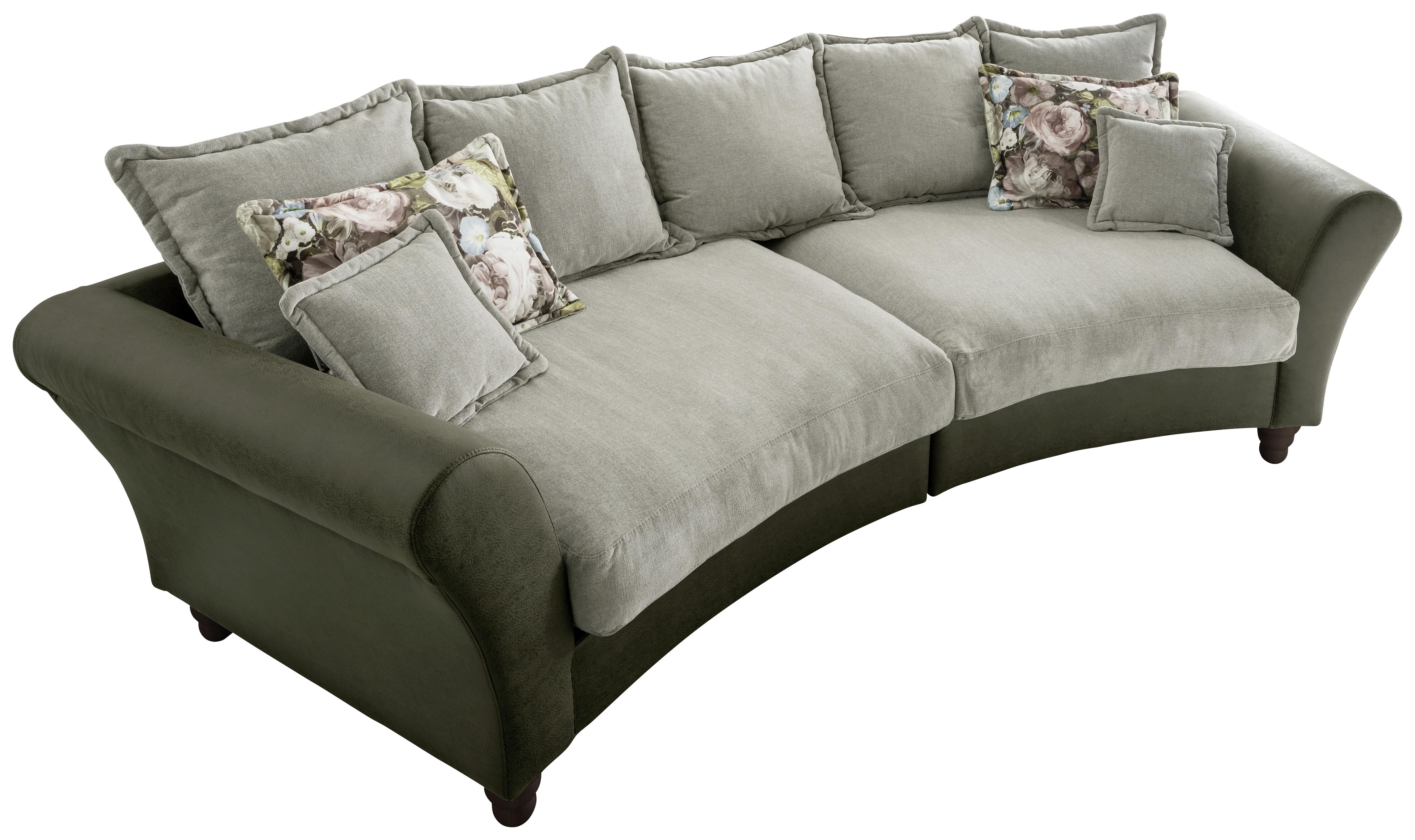 Big Sofa mit Kissen Cordula B: 328 cm Grün/Hellgrün - Wengefarben/Hellgrün, MODERN, Holz/Textil (328/98/134cm) - Livetastic