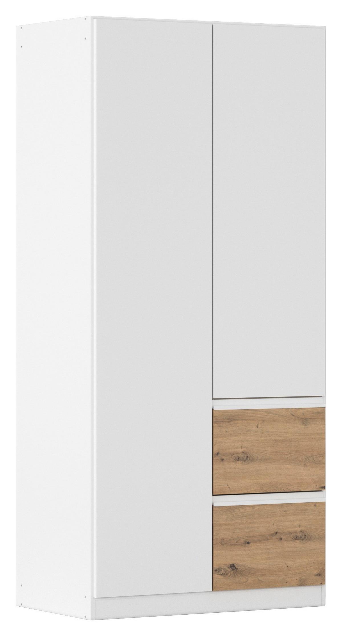 Drehtürenschrank Costa Eiche Artisan Dekor Weiß - Eiche Artisan/Weiß, MODERN, Holzwerkstoff (91/197/54cm) - Rauch Möbel