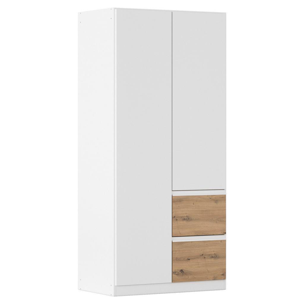 DREHTÜRENSCHRANK Costa Eiche Artisan Dekor Weiß
