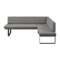 Eckbank Tristan Webstoff grau, S:245x175cm - Schwarz/Grau, MODERN, Holz/Textil (245/175cm) - James Wood