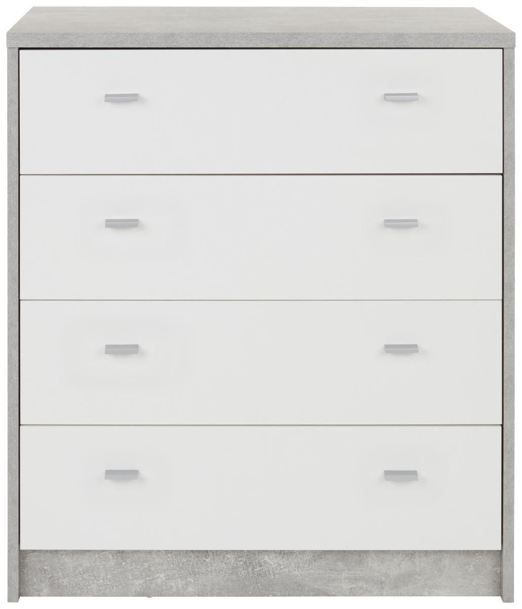 KOMODA 4-YOU NEW YUK06 - šedá/bílá, Moderní, kompozitní dřevo (74/85,4/44,5cm)