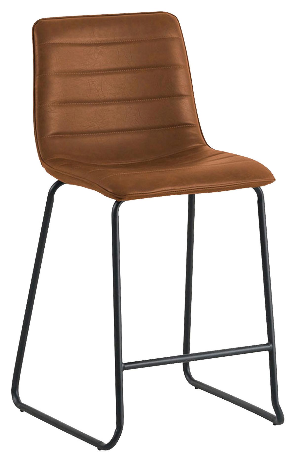 Barhocker-set Milan - Cognac/Schwarz, KONVENTIONELL, Kunststoff/Textil (49/98/54,5cm) - MID.YOU