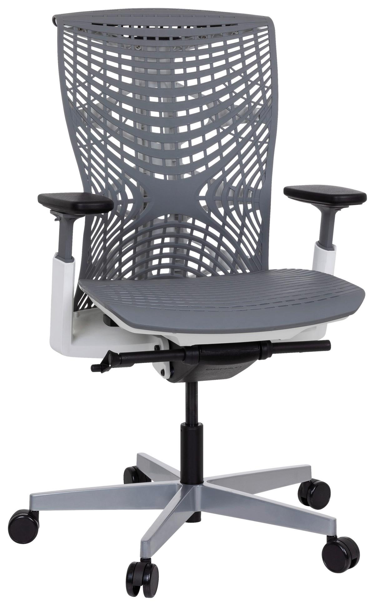 Drehstuhl Skope Tpe Armstützen Grau/schwarz/weiß - Schwarz/Weiß, MODERN, Kunststoff (72/112/58cm) - MID.YOU