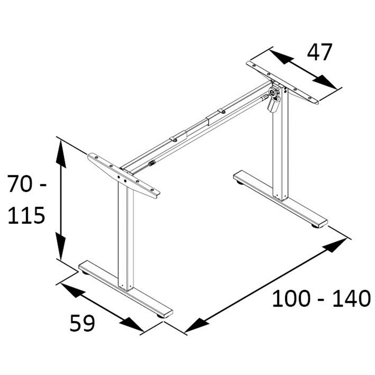 Schreibtisch Emmik Eichefarben B: 138cm - Eichefarben/Schwarz, Basics, Holzwerkstoff/Kunststoff (138/60/72,7-117,2cm) - MID.YOU