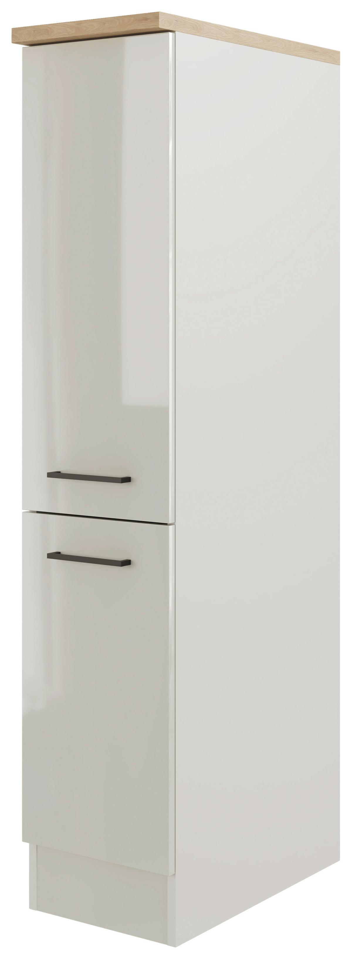 Potravinová skrinka LEVI - čierna/sivá, Modern, kov/kompozitné drevo (30/162/57cm) - FlexWell