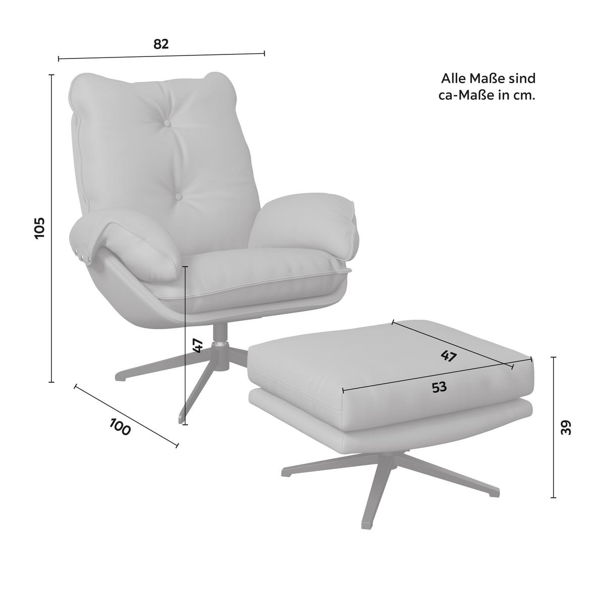 Relaxačné kreslo ANDREA, svetlohnedá, s taburetom - svetlohnedá/čierna, Modern, kov/drevo (82/105/100cm) - Bessagi Home