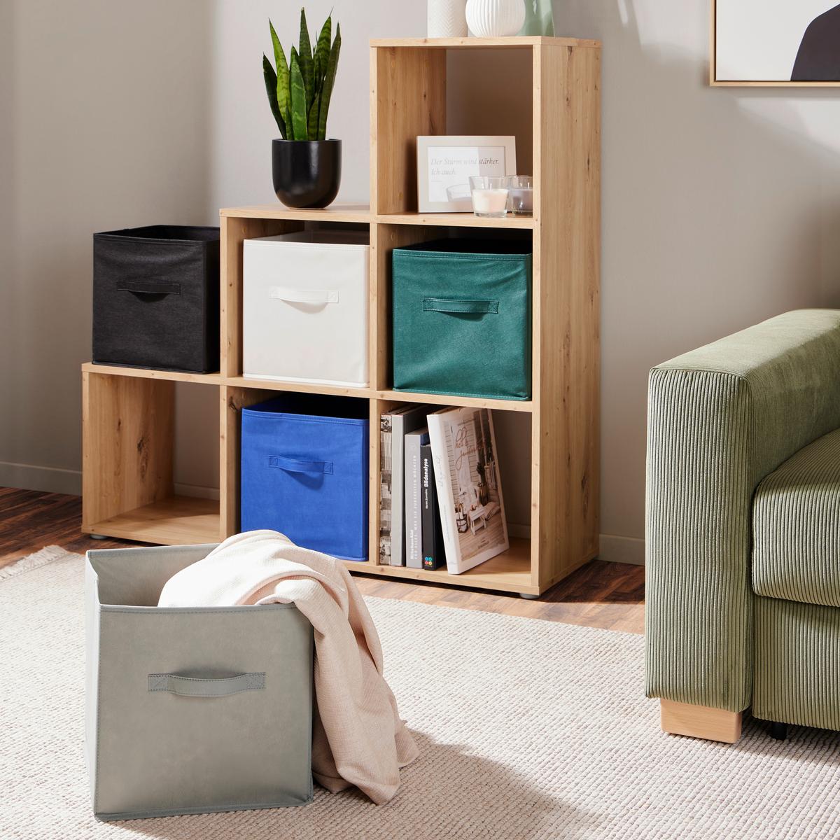 Faltbox Tanja - Blau, Basics, Papier/Textil (30/30/30cm) - Ondega