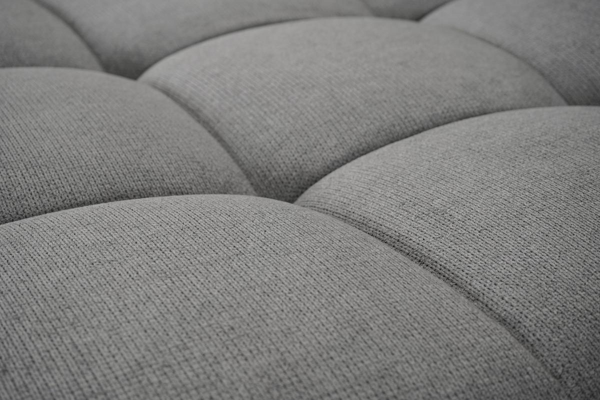 Rohová sedačka ERICE, ľavá, tmavosivá - sivá/chrómová, Design, textil/plast (198/312cm)