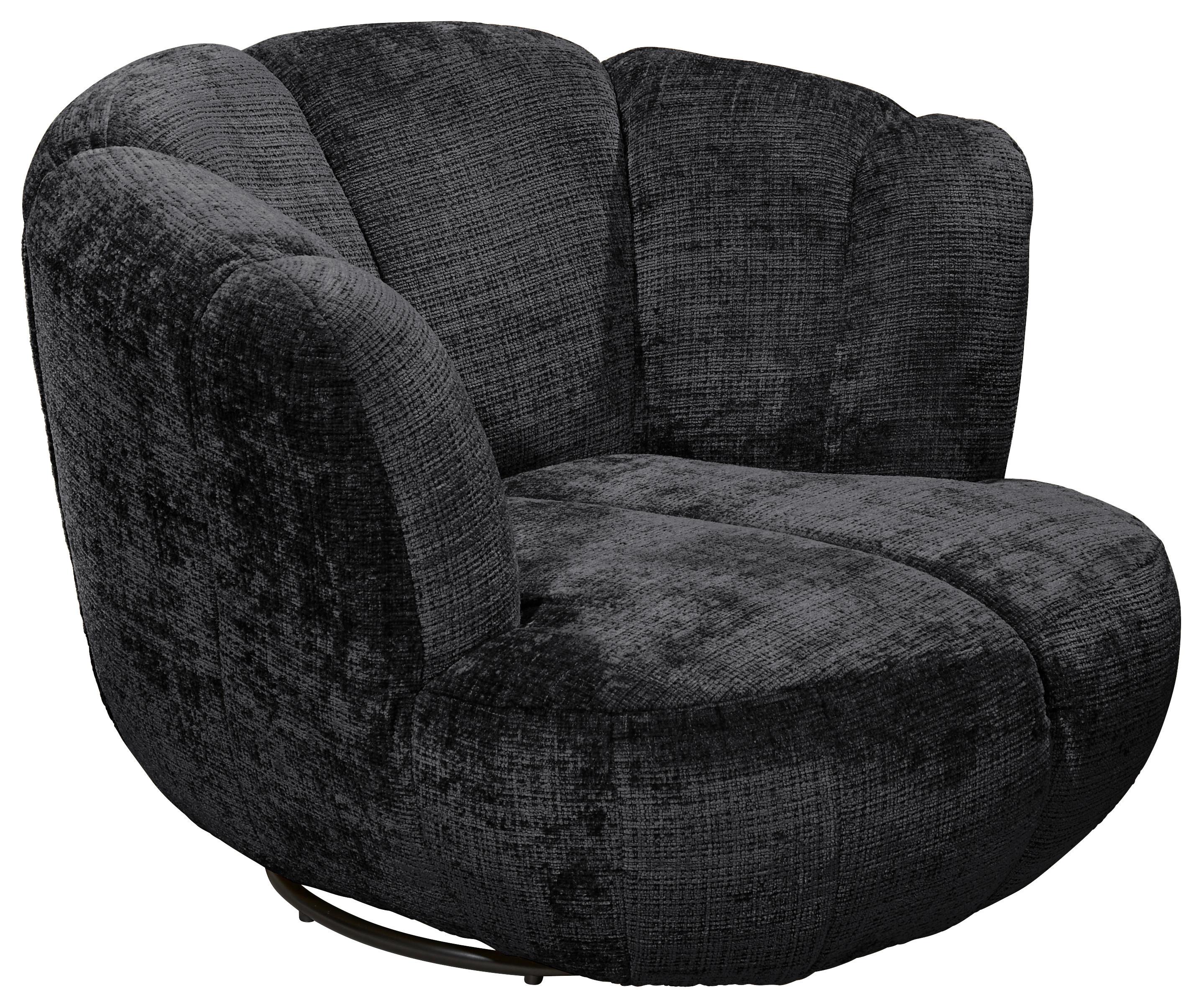 Sessel Muriel Schwarz B: 101 cm - Schwarz, KONVENTIONELL, Textil (101/69/107cm) - MID.YOU