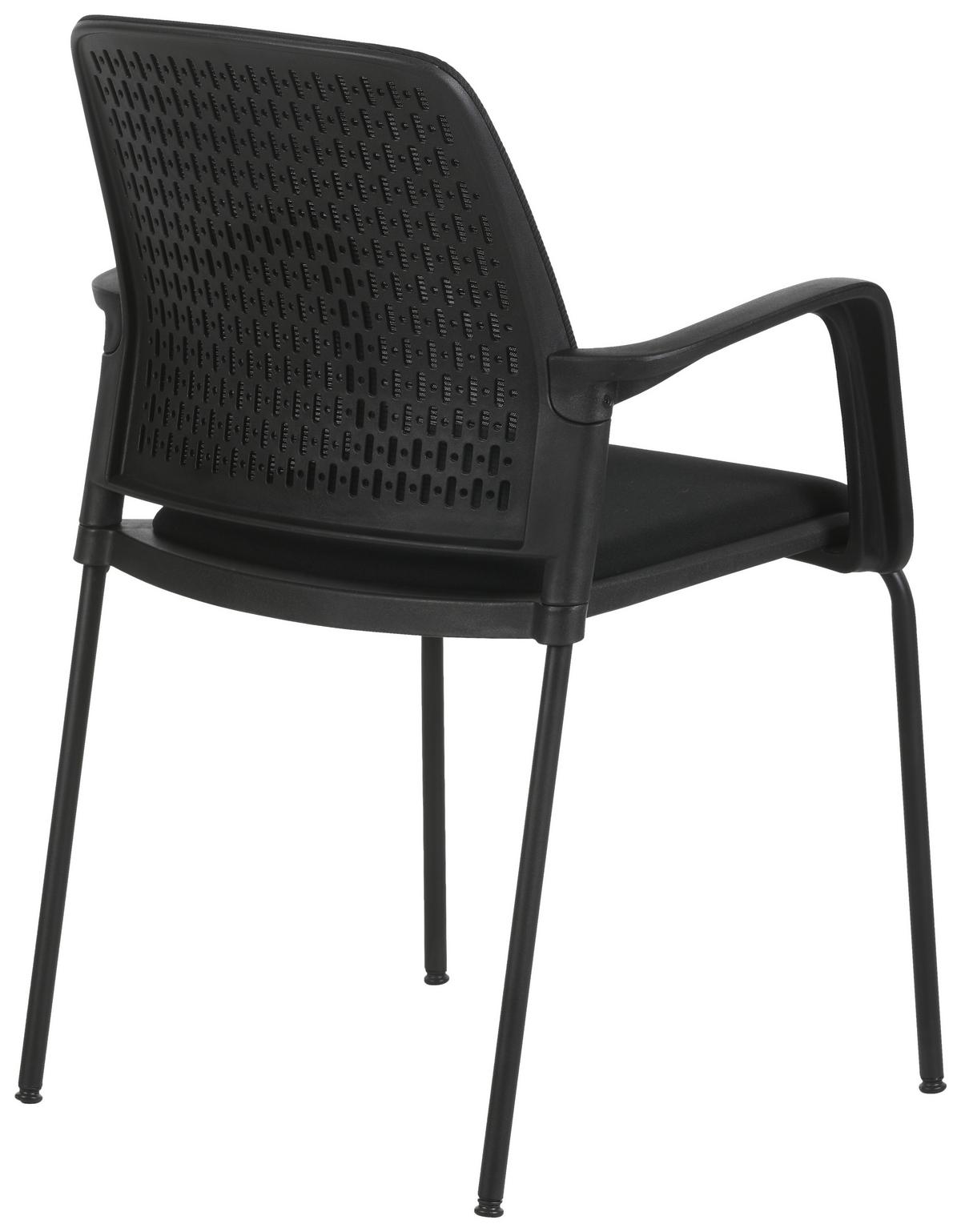 Konferenční židle PISA - černá, Moderní, kov/textil (60/85/55cm)