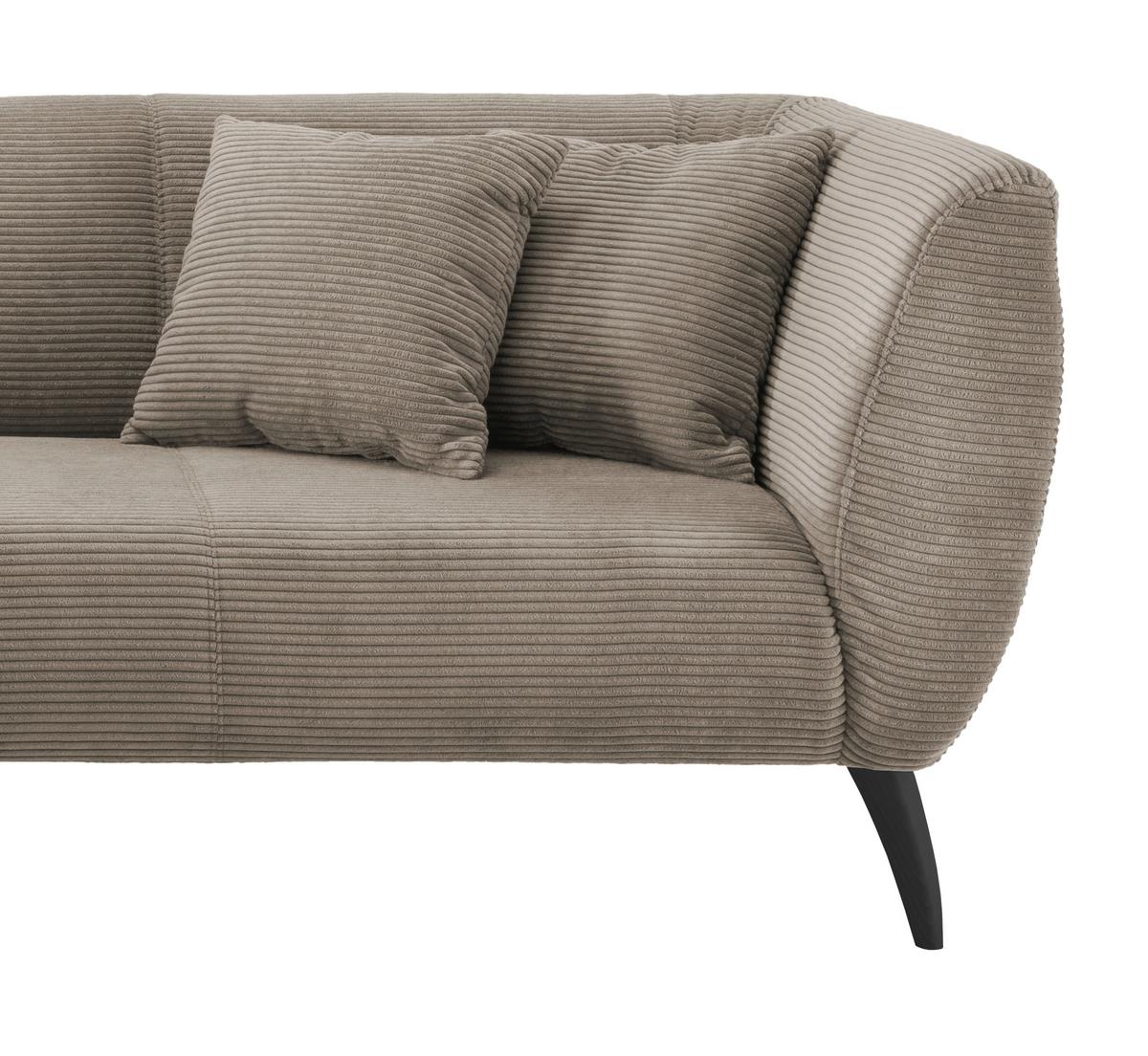 Ecksofa Colori Graubraun S: 160/264 cm - Graubraun/Schwarz, MODERN, Holz/Textil (160/264cm) - MID.YOU