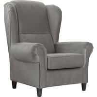 Ohrensessel Baron Grau B: 94 cm - Schwarz/Grau, Design, Textil (94/112/92cm) - MID.YOU