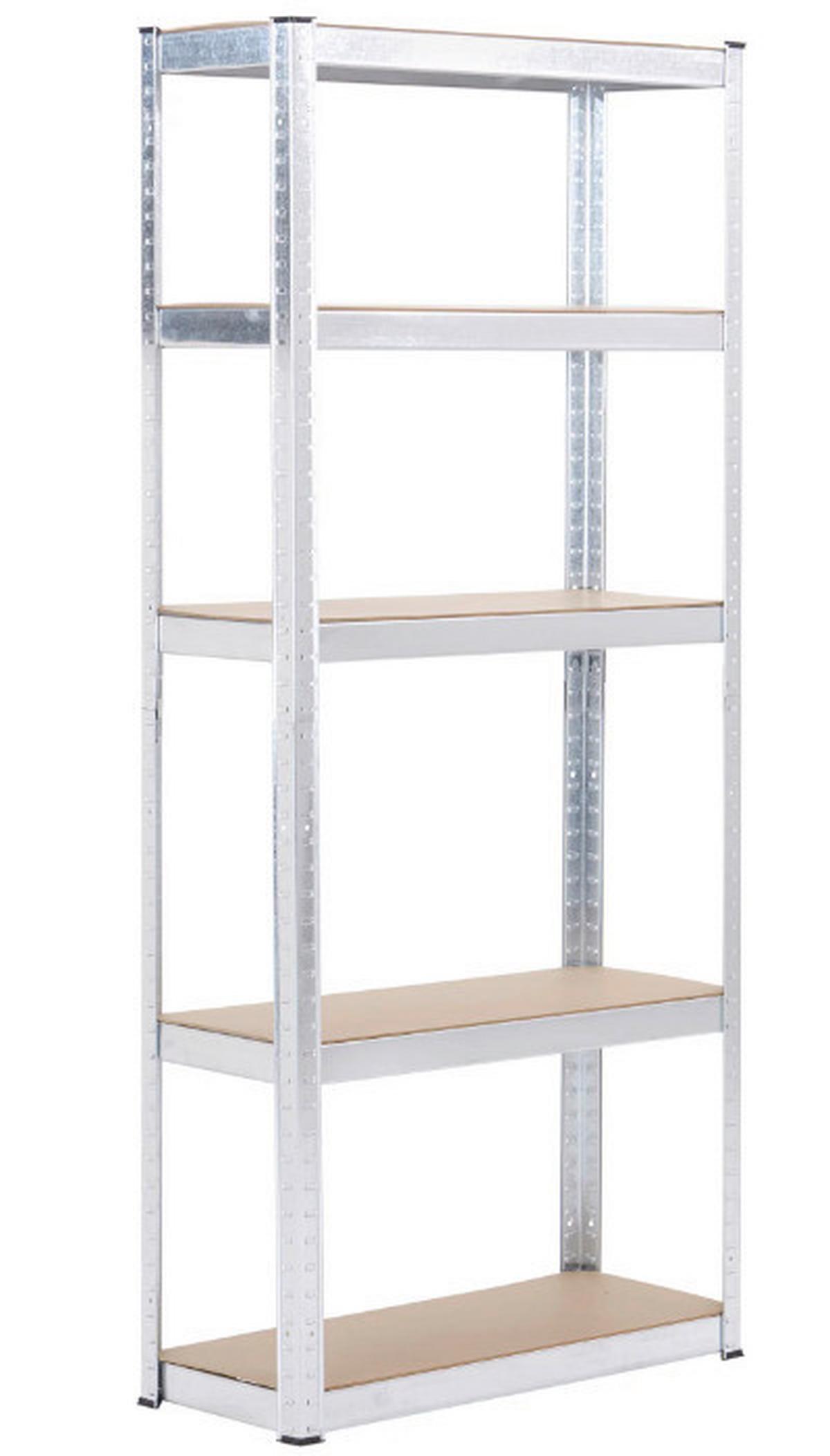 Schwerlastregal Leo - Silberfarben, Trend, Holzwerkstoff/Metall (75/175/30cm) - Homezone