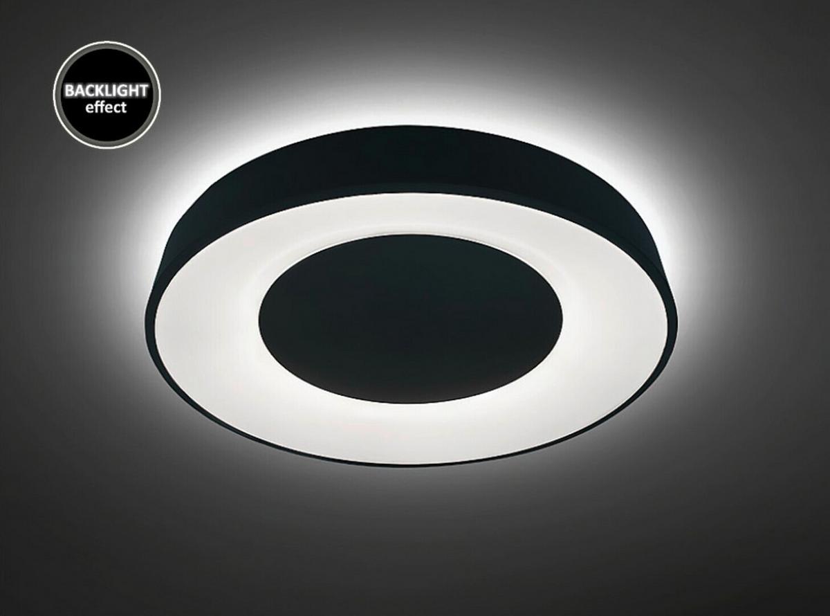 STROPNÉ LED SVIETIDLO CEILO - čierna/biela, Basics, kov/plast (48/8cm)