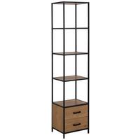 Regal Seaford Mit Laden Seaford B: 42 Cm Wildeiche - Wildeiche/Schwarz, Trend, Holzwerkstoff/Metall (42/185/35cm) - MID.YOU