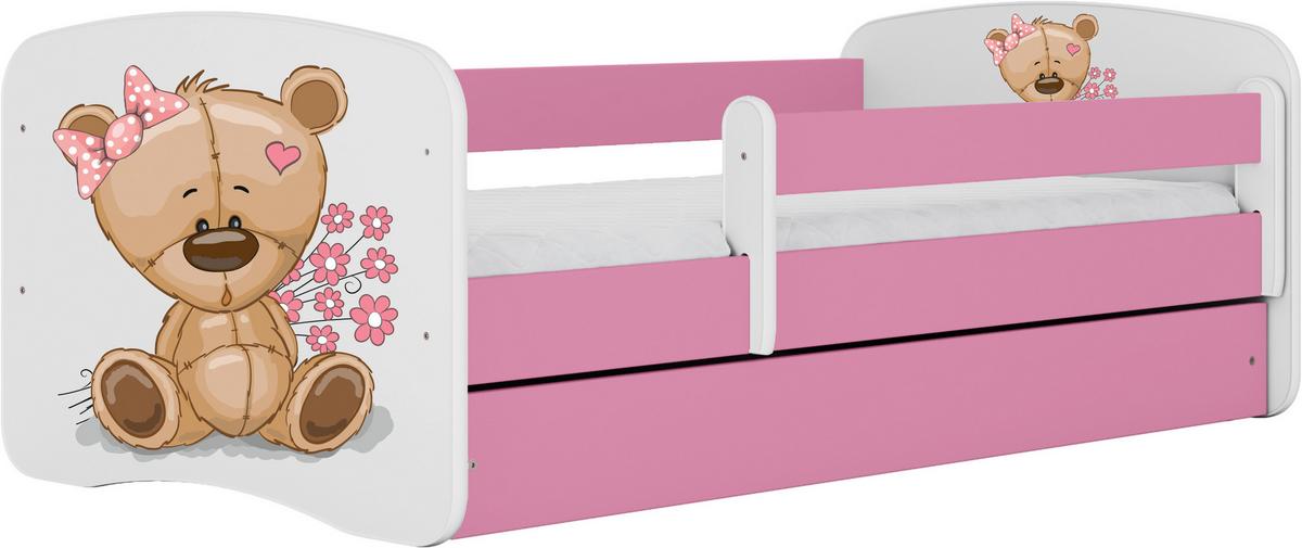 Kinder-/Juniorbett Babydreams inkl. Matratze 80x160 - Pink/Birkefarben, MODERN, Holz/Holzwerkstoff (80/160cm) - MID.YOU