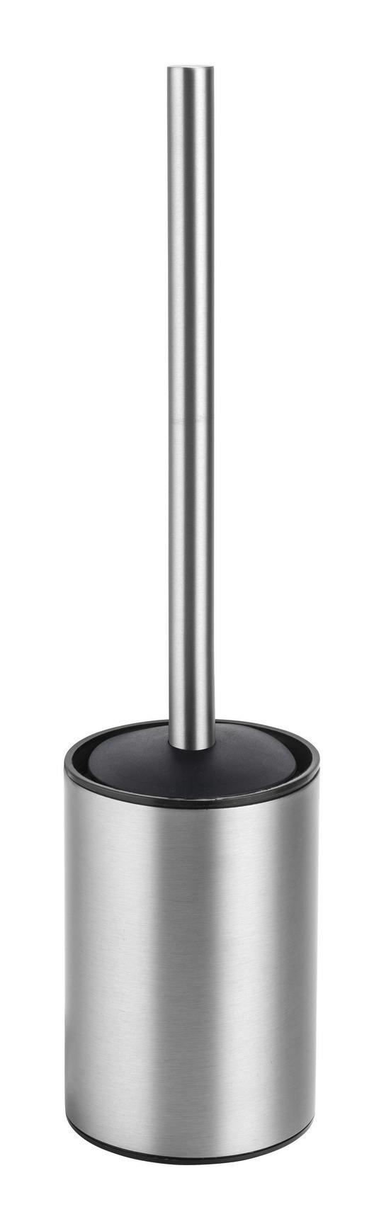 WC-Bürstengarnitur Porto Matt Schwarz B: 9 cm - Edelstahlfarben/Schwarz, MODERN, Kunststoff/Metall (9/37/9cm) - Wenko