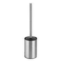 WC-Bürstengarnitur Porto Matt Schwarz B: 9 cm - Edelstahlfarben/Schwarz, MODERN, Kunststoff/Metall (9/37/9cm) - Wenko