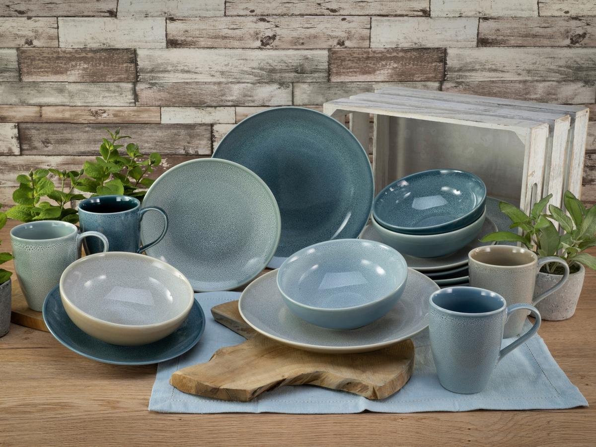 Kombiservice Reactive Keramik 4 Personen Geschirr Set - Multicolor, MODERN, Keramik (35/35/34cm) - Creatable