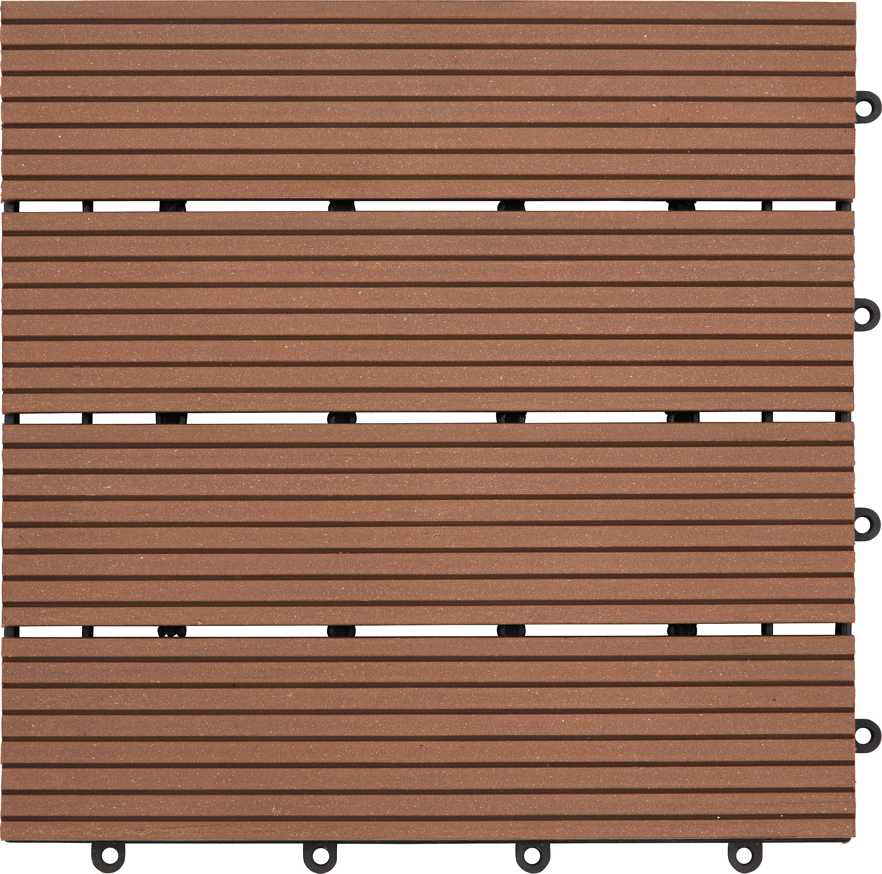 TERASOVÁ DLAŽDICE WILLI - hnědá, plast (30/2,2/30cm) - Mömax