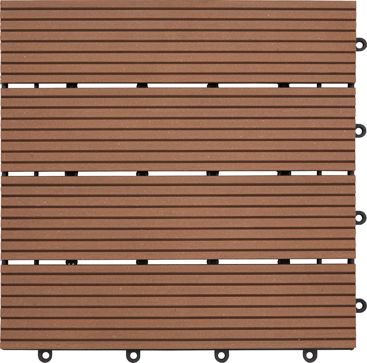 TERASOVÁ DLAŽDICE WILLI - hnědá, plast (30/2,2/30cm) - Mömax