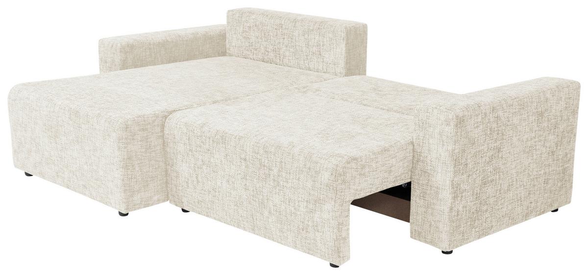 Ecksofa Dallas Struktur Beige 173x258 Cm - Beige/Schwarz, MODERN, Holz/Kunststoff (173/258cm)