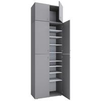 Schuhschrank Lona XXL Grau B: 70 cm - Schwarz/Grau, MODERN, Holzwerkstoff (70/223/39cm) - MID.YOU