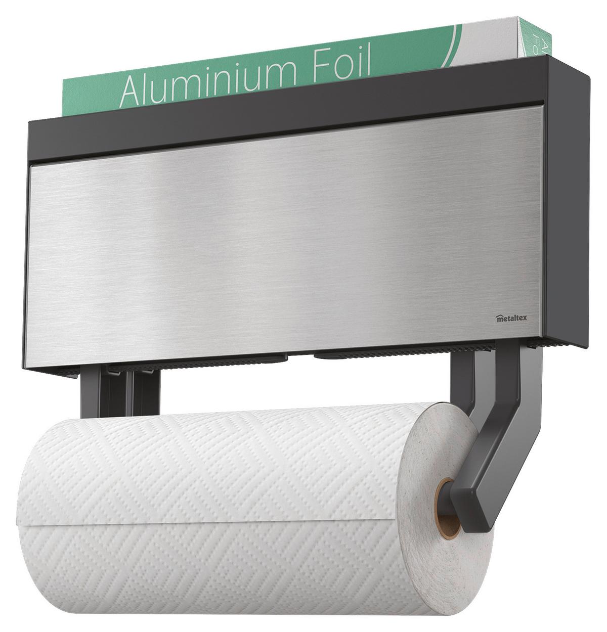 Küchenrollenhalter Mona - Schwarz, Basics, Kunststoff/Metall (38/6/17cm) - Metaltex