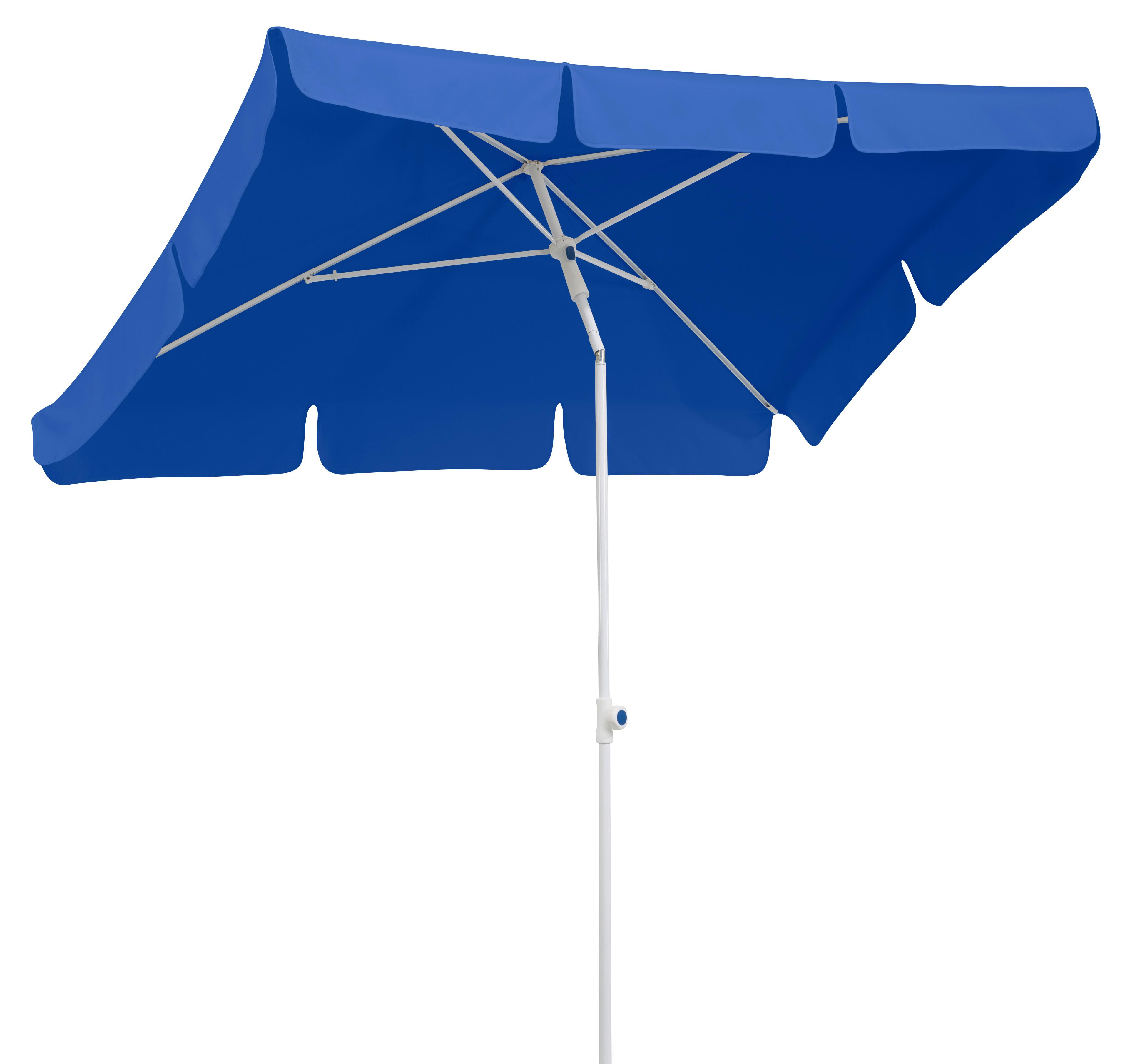 Sonnenschirm Ibiza BxHxT: 120x225x180 cm Blau - Blau/Weiß, Basics, Textil/Metall (120/225/180cm) - Schneider