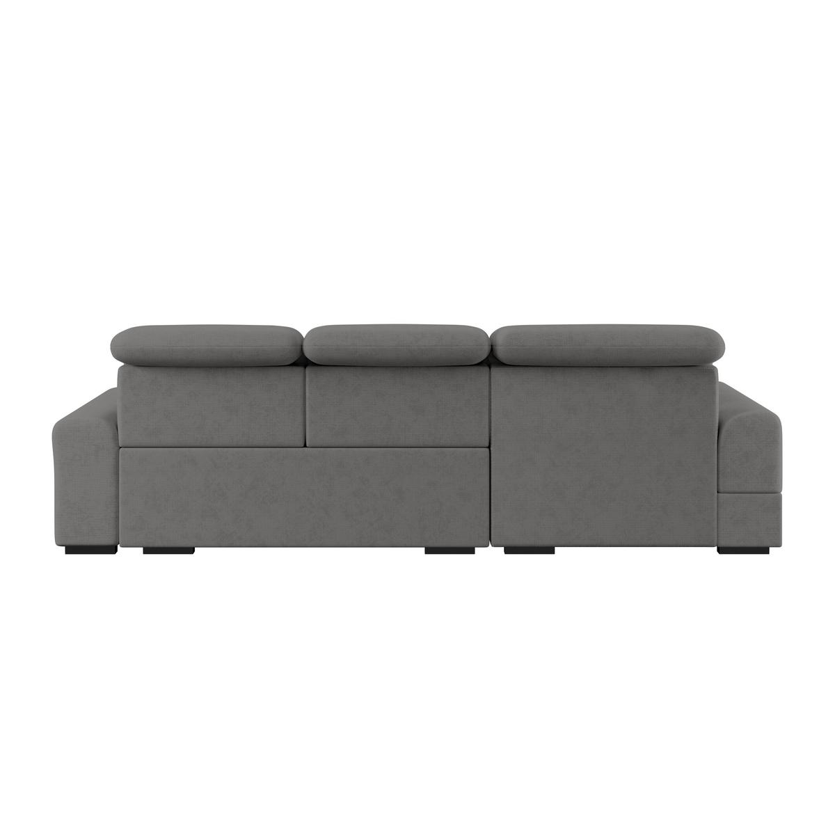 Ecksofa mit Bettfunktion Malaga new Chenille anthrazit - Anthrazit/Schwarz, KONVENTIONELL, Textil (203/286cm) - Ondega