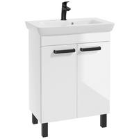 Waschbecken Mit Unterschrank Rima B: 65 Cm Weiß - Schwarz/Weiß, Basics, Keramik/Holzwerkstoff (65/87/38cm) - MID.YOU