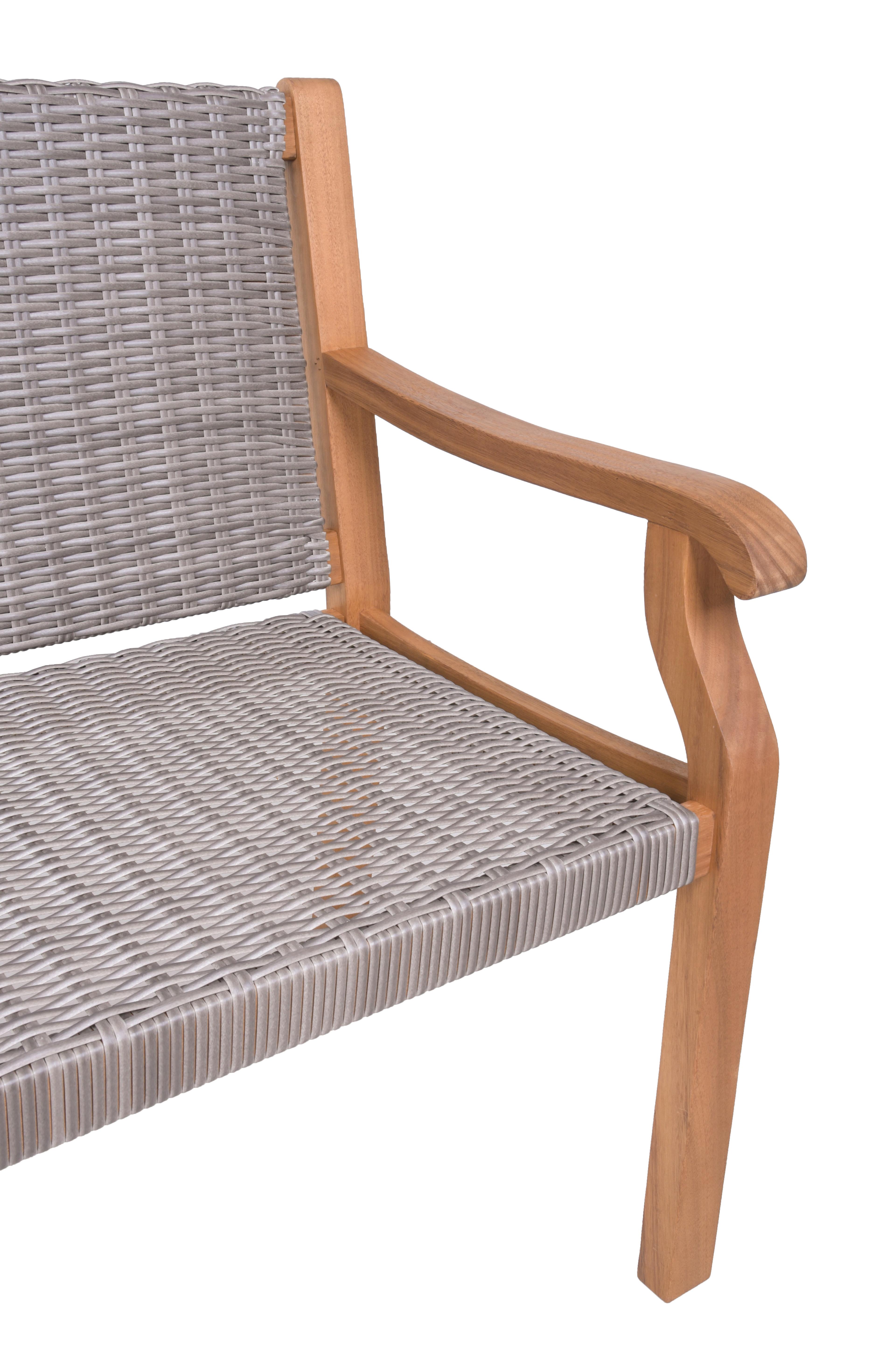 Gartenbank Holz Rosario 2-Sitzer - Braun/Grau, MODERN, Holz/Kunststoff (60/90/120cm) - Gardenson