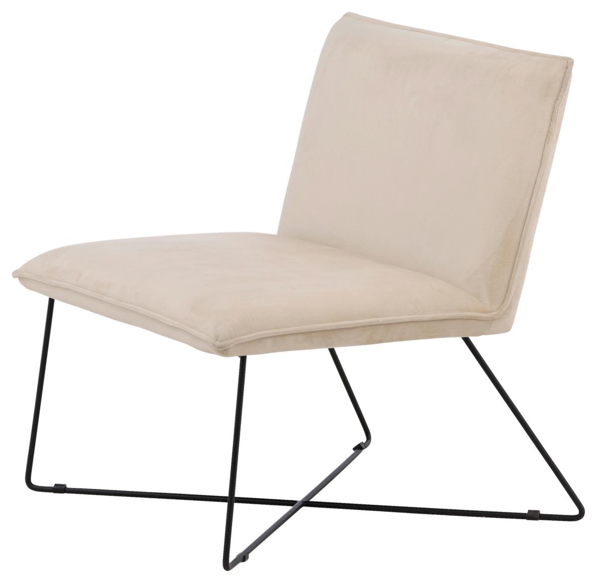 Sessel X-Lounge - Beige/Schwarz, Design, Kunststoff/Textil (61,5/82,5/72cm) - Livetastic