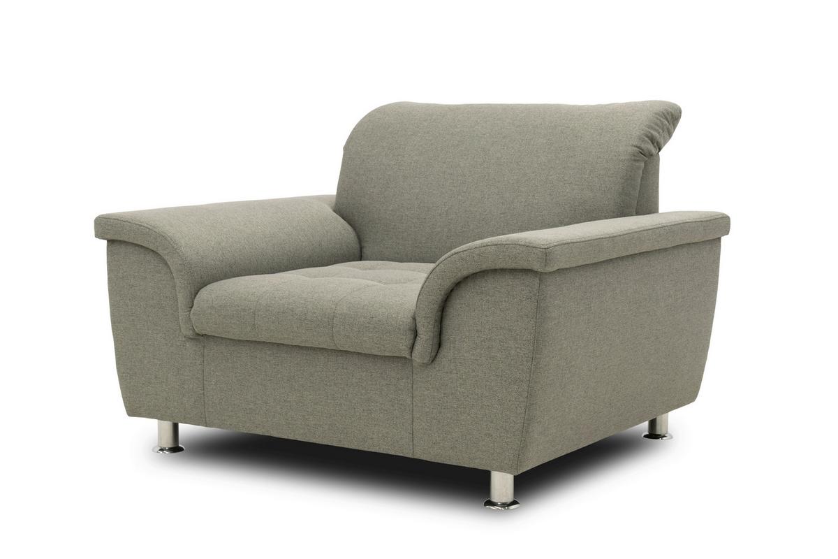 Polstersessel Mit Armlehnen Franzi Webstoff Silberfarben - Chromfarben/Graubraun, KONVENTIONELL, Textil (120/81/105cm) - MID.YOU