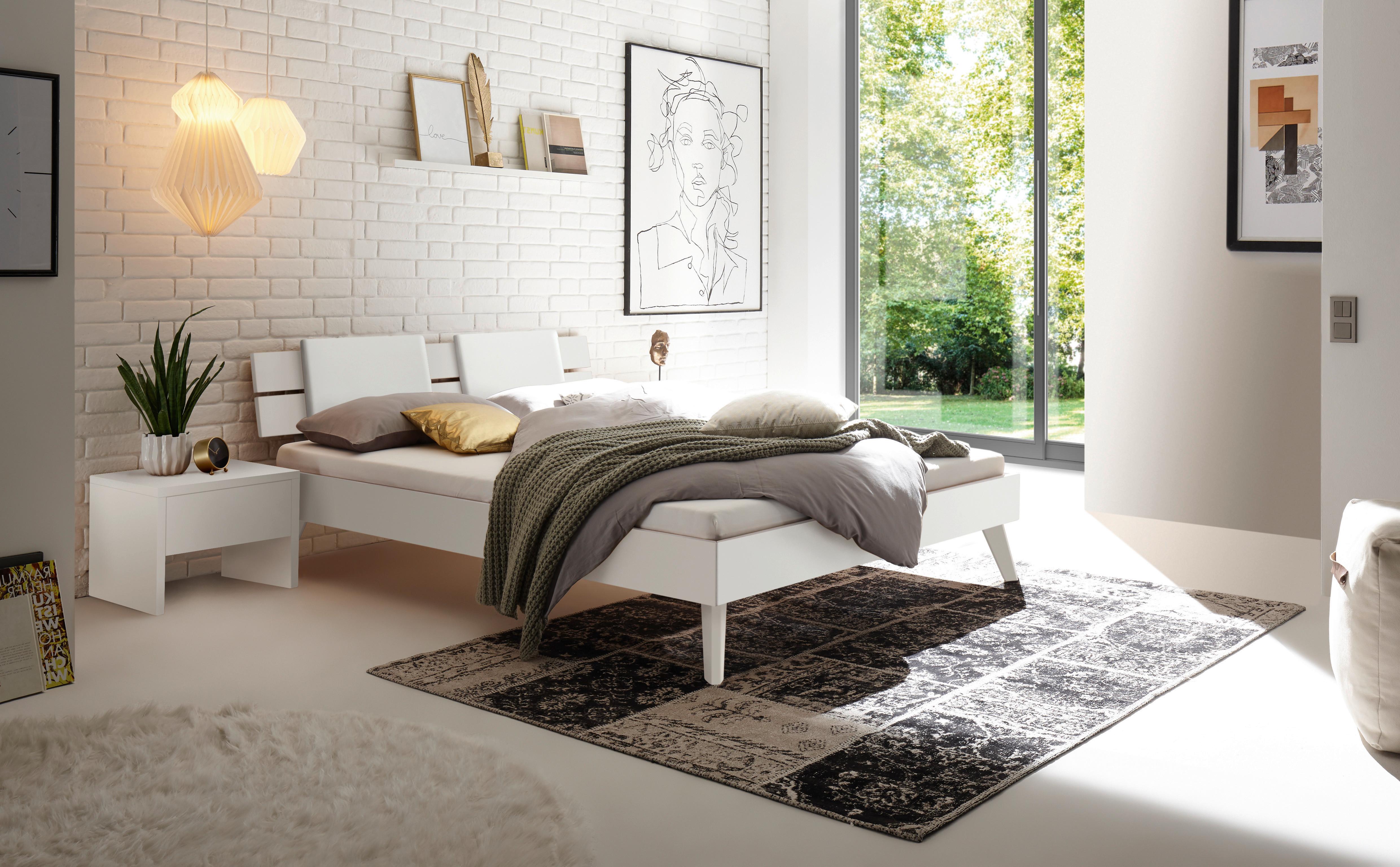 Bett Ortona, Weiß 90x200 Cm - Weiß, Design, Holzwerkstoff (90/200cm) - Hasena