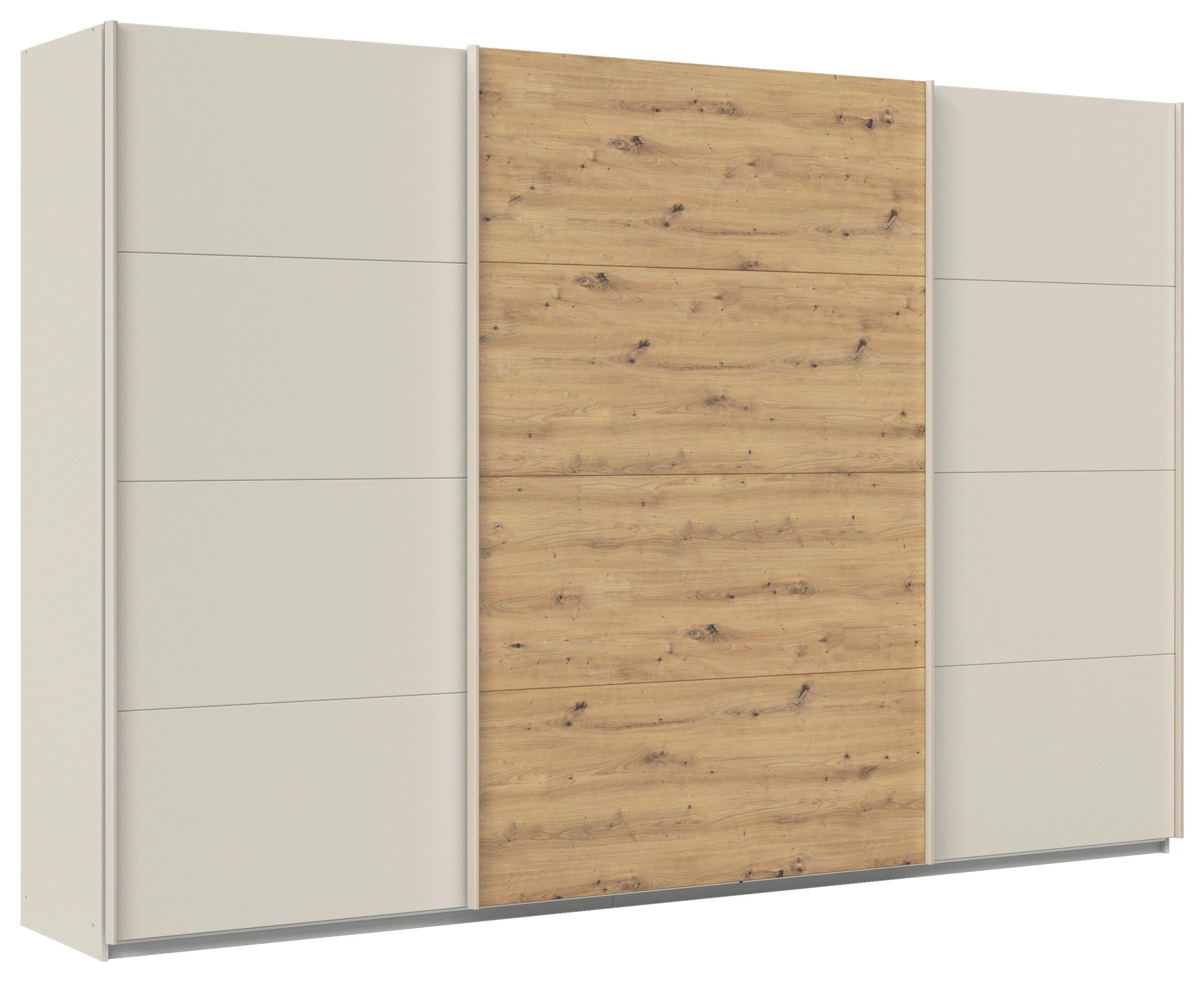 Schwebetürenschrank Feldkirch 315cm Champagner/Eiche Artisan - Champagner/Eiche Artisan, Trend, Holzwerkstoff (315/229/61cm) - Luca Bessoni