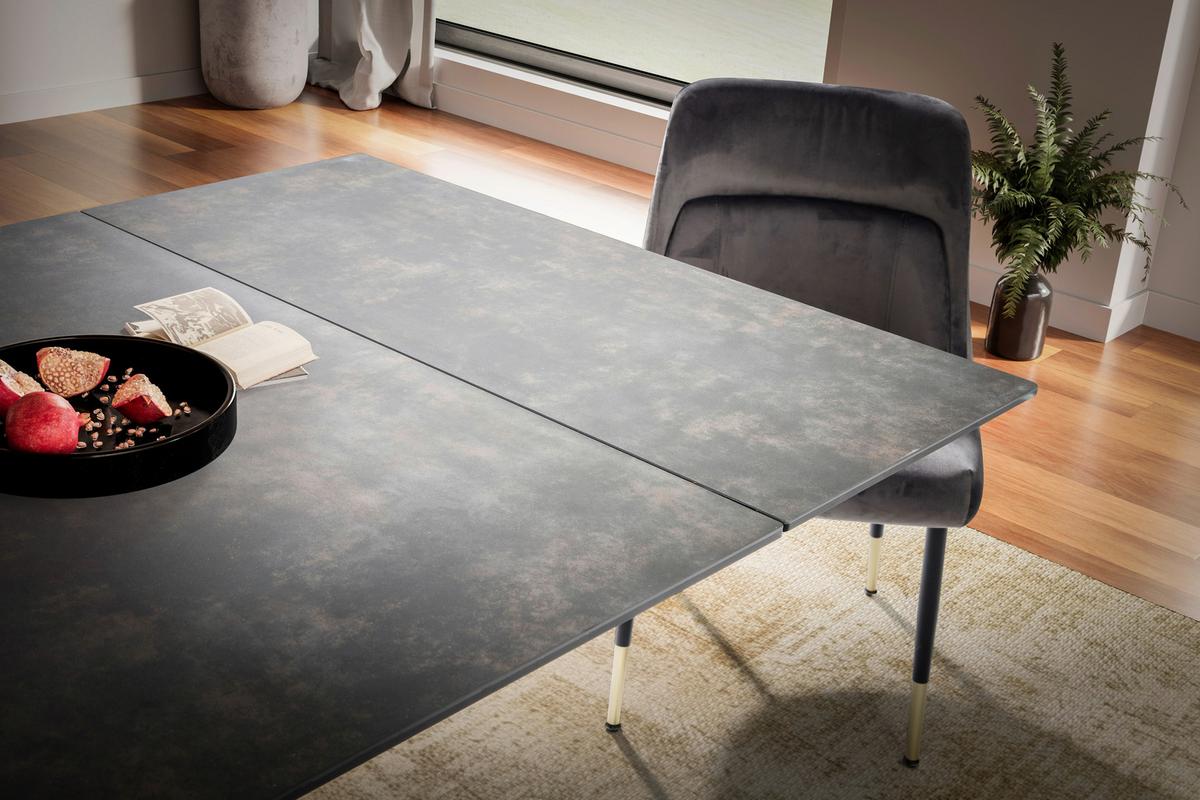 Esstisch Schwarz L: 180 cm - Schwarz, Design, Keramik/Metall (180/95/78cm) - MID.YOU