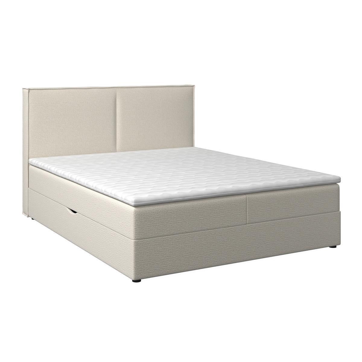 Boxspringová postel IMOLA 180x200, krémová - černá/krémová, Moderní, dřevo/textil (160/200cm) - Bessagi Home
