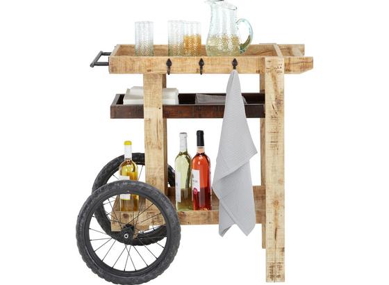 Servírovací Vozík Urban Ii - černá/přírodní barvy, Moderní, kov/dřevo (88/85/56cm) - Premium Living Servírovací Vozík Urban Ii - černá/přírodní barvy, Moderní, kov/dřevo (88/85/56cm) - Premium Living