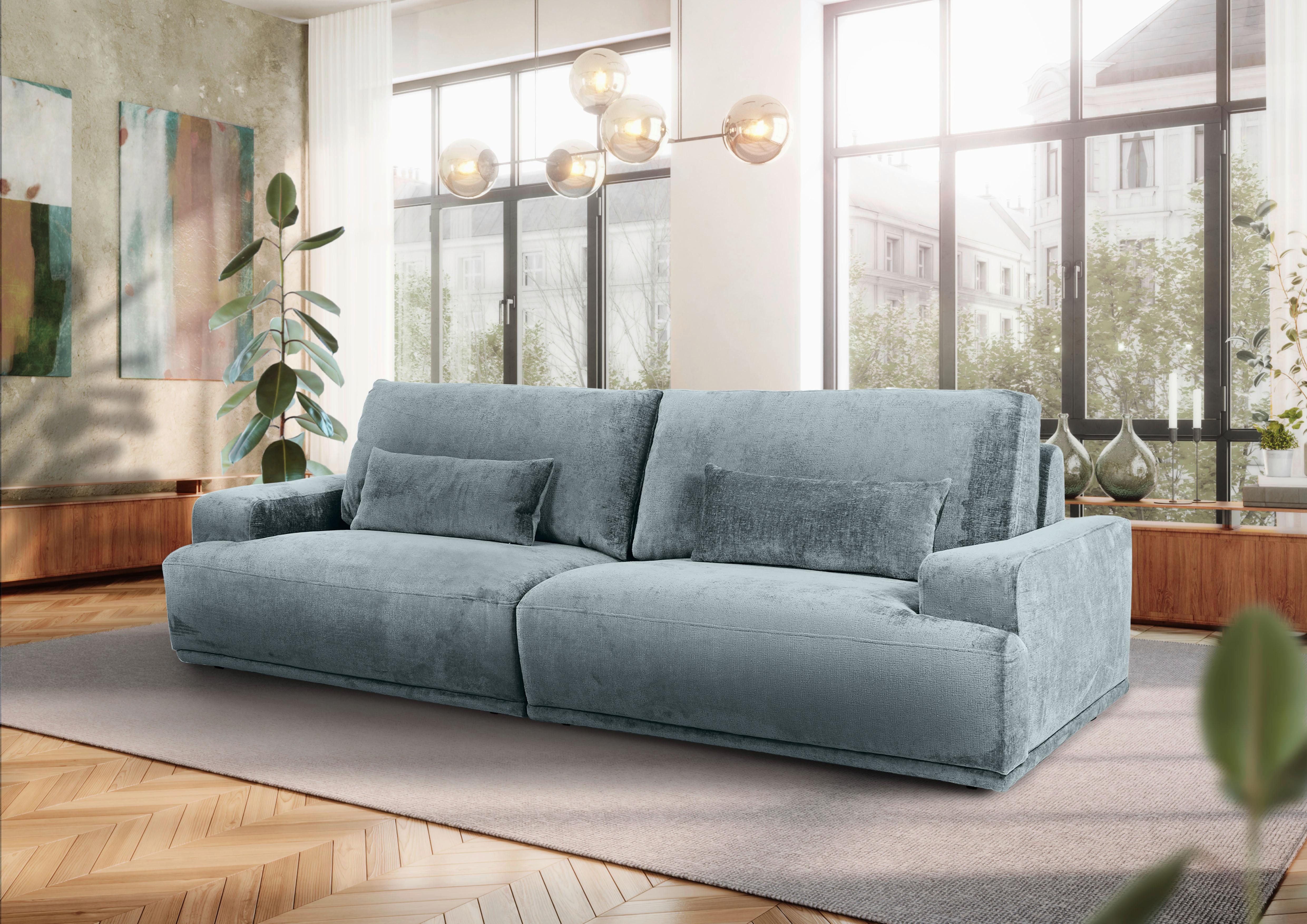 Bigsofa Mezino B: 282 cm Hellblau Hellblau - Schwarz/Hellblau, KONVENTIONELL, Textil (282/73/115cm) - MID.YOU