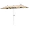Doppelsonnenschirm Salerno BxHxT: 300x220x150cm Naturfarben - Anthrazit/Naturfarben, Basics, Textil/Metall (300/220/150cm) - Schneider