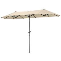 Doppelsonnenschirm Salerno BxHxT: 300x220x150cm Naturfarben - Anthrazit/Naturfarben, Basics, Textil/Metall (300/220/150cm) - Schneider
