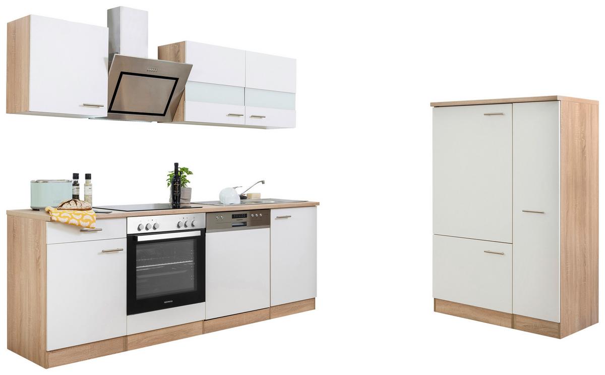 Küchenblock Merle Küchenblock 310 cm - Eichefarben/Weiß, Basics, Holzwerkstoff (310cm) - Respekta